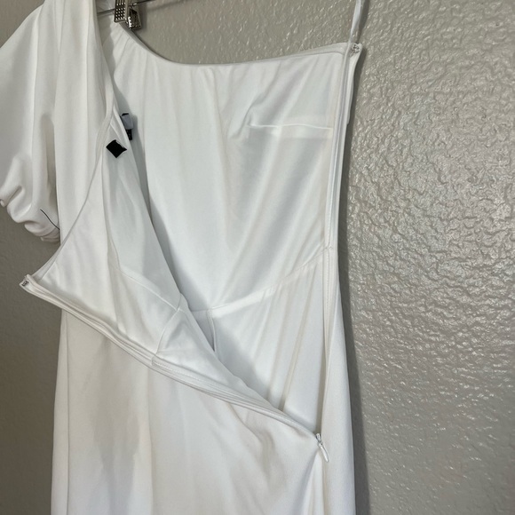NWOT Cheerful Captivation White One-Shoulder Wide-Leg Jumpsuit - Picture 5 of 8